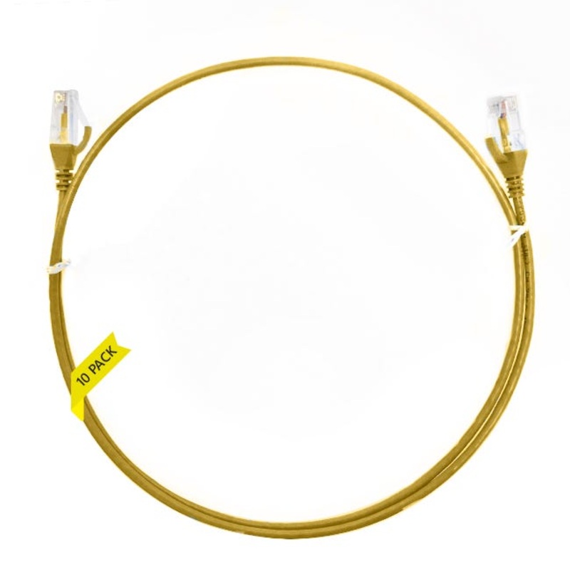 0.5mCAT6 Ultra Thin LSZH Ethernet Network Cable |10 Pack Yellow 004.004.6002.10PACK
