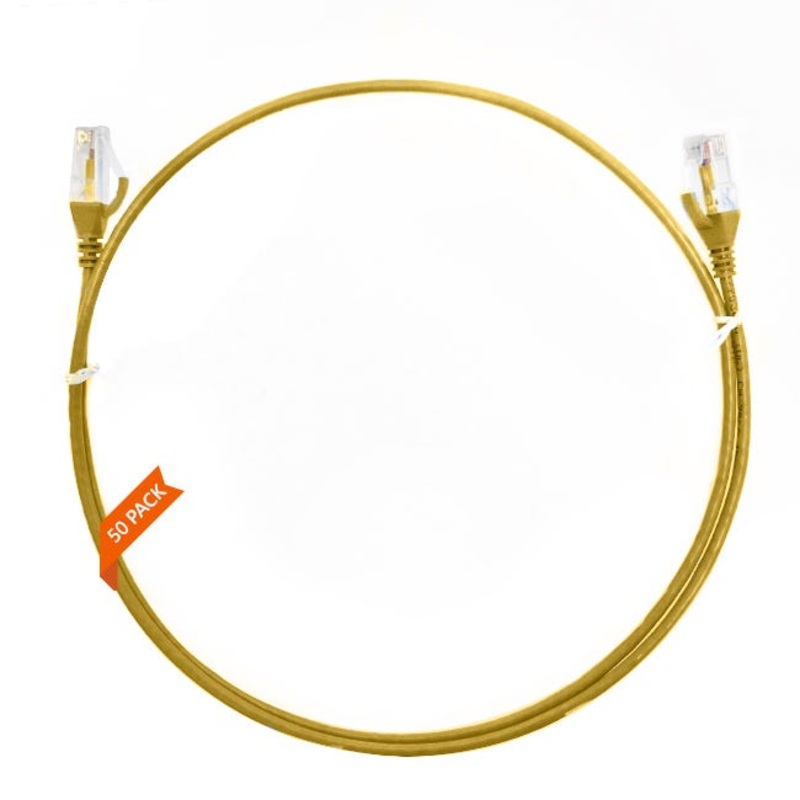 0.5mCAT6 Ultra Thin LSZH Ethernet Network Cable |50 Pack Yellow 004.004.6002.50PACK