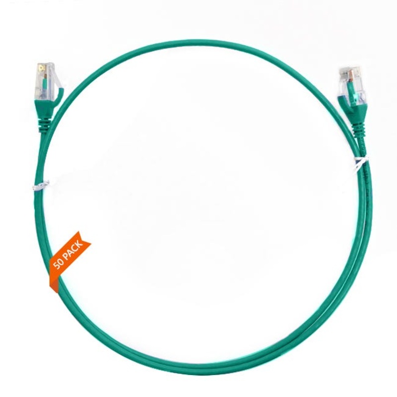 2mCAT6 Ultra Thin LSZH Ethernet Network Cable |50 Pack Green 004.004.8005.50PACK