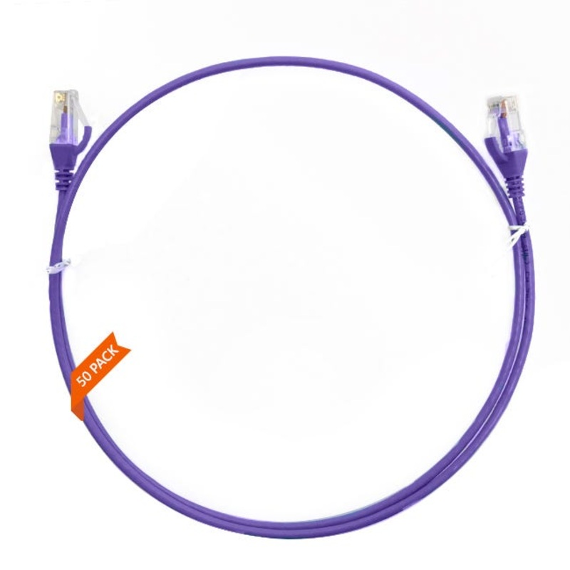 2mCAT6 Ultra Thin LSZH Ethernet Network Cable |50 Pack Purple 004.004.4005.50PACK
