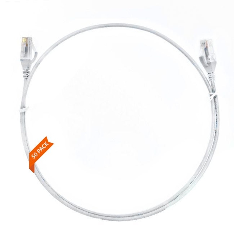 2mCAT6 Ultra Thin LSZH Ethernet Network Cable |50 Pack White 004.004.3005.50PACK