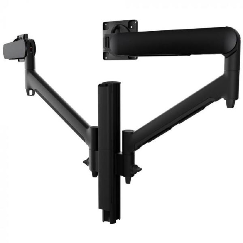 Atdec AWMS-2-D40 Dual Dynamic Monitor Arms on 400mm Post. Max Load: 8kg, Bolt-Through Desk Fixing, 13AWMS-2-D40T-B-B