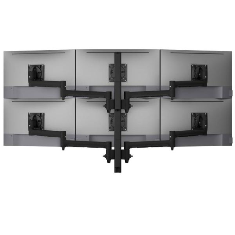 Atdec AWMS-6-13717 Hex Monitor Mount on 750mm Post. Max Load: 12kg 10kg Curved Per Screen, 13AWMS-6-13717T-G-B