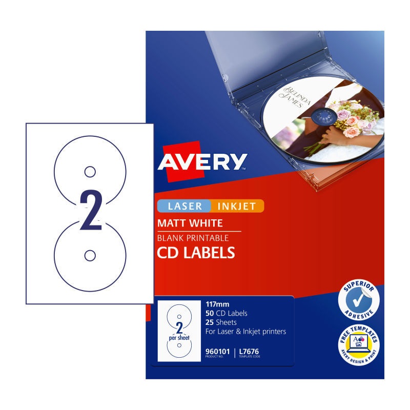 AV LIP Label CD/DVD L7676 Bx50 DS-AV960101