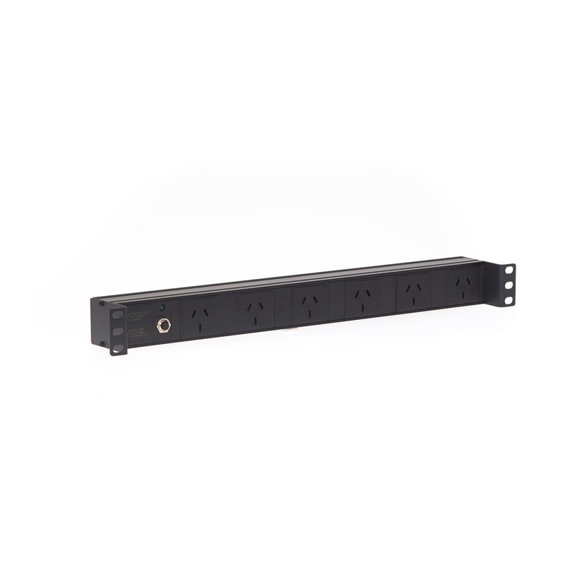1RU 6 Way GPO Recessed Rack Mount PDU Power Rail PDU.6WHGPOR.10A