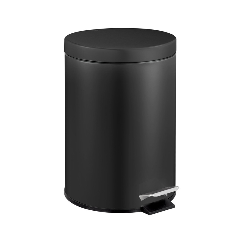 5L Round Stainless Steel Pedal Bin – Black V959-DWBN0086-B