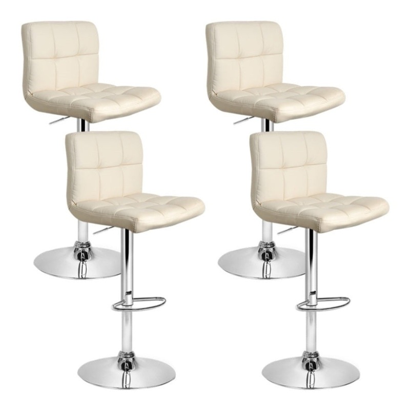 Artiss 4x Bar Stools Leather Gas Lift Beige BA-TW-NEW1055-BGX4
