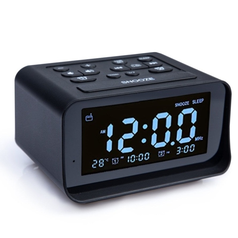 Bluetooth Alarm Clock with Thermometer – Black V959-DDSN0004