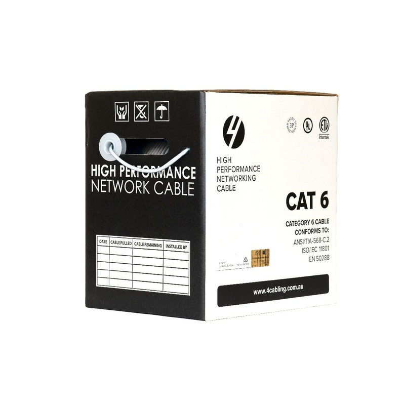 CAT6 Ethernet Cable Reel Box UTP LAN Cable w/ Solid Conductor | 305m White SLD.C6UTP.WHITE.R