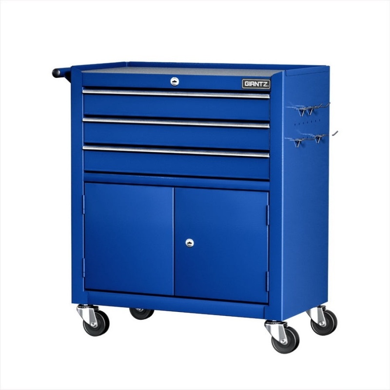 Giantz 3 Drawer Tool Box Cabinet Chest Toolbox Garage Storage Organiser TB-3DR-DOOR-BL