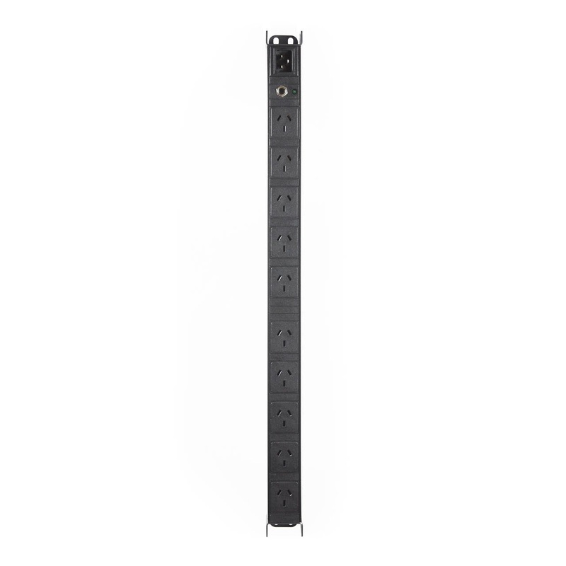 Vertical 19 10 Way GPO PDU Rack Mount Power Rail PDU.10WVGPO.10A