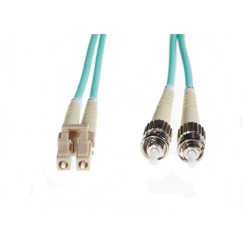 15m LC-ST OM4 Multimode Fibre Optic Cable: Aqua FL.OM4LCST15M