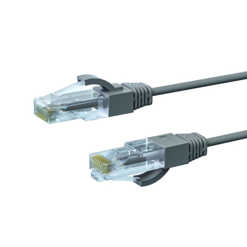 3m CAT6A THIN U/UTP LSZH 28 AWG RJ45 Network Cable | 10 Pack Grey 004.650.7006.10PACK