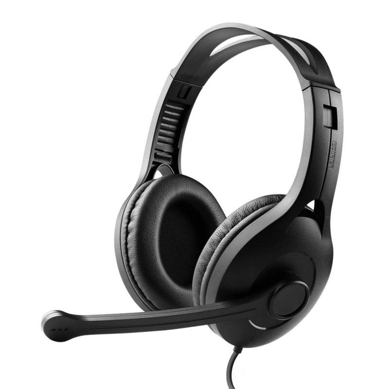 Edifier K800 USB Headset with Microphone – 120 Degree Microphone Rotation, Leather Padded Ear Cups, V177-L-SPE-K800-BLK