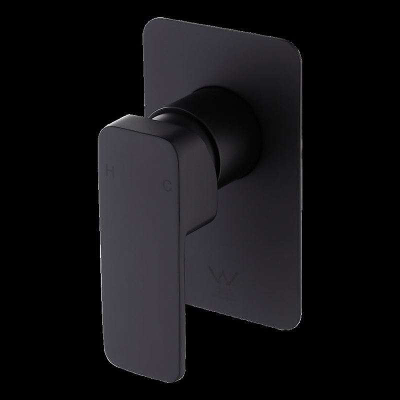 Single Square Shower Bath Mixer Tap Bathroom WATERMARK Approved in Black V63-847961