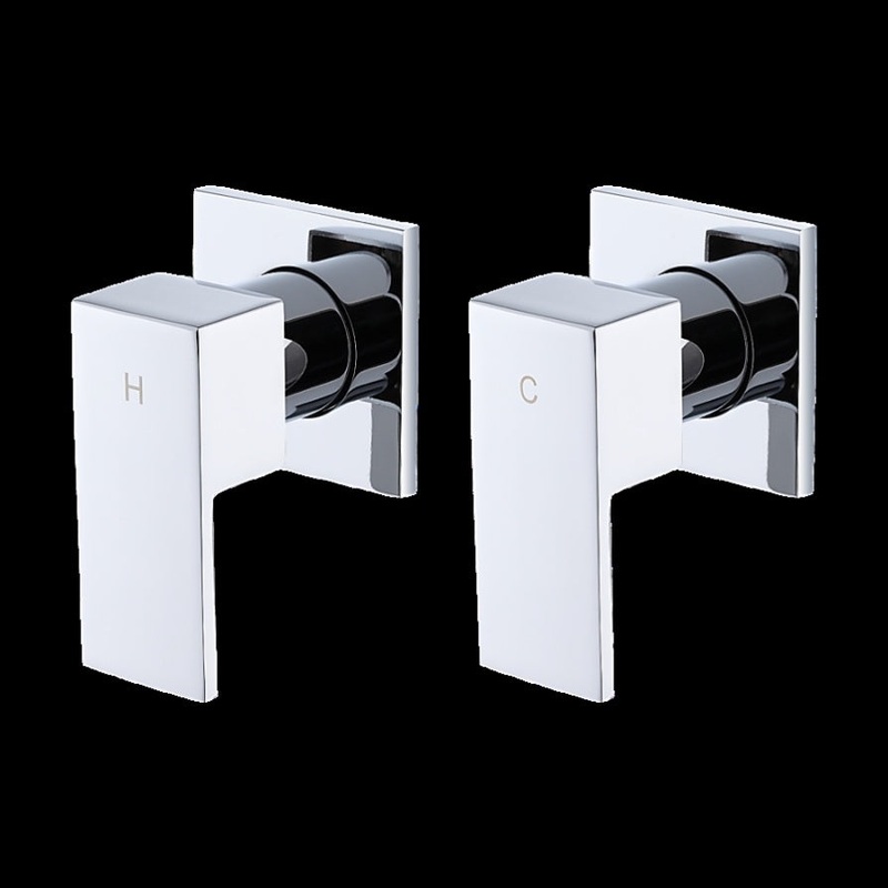 Bathroom Shower Bath Hot and Cold Square Mixer WATERMARK Certified in Chrome V63-847891