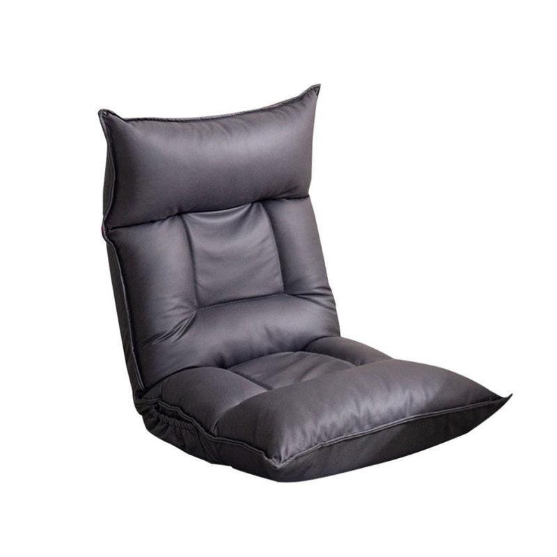 SOGA Grey Lounge Recliner Lazy Sofa Bed Tatami Cushion Collapsible Backrest Seat Home Office Decor LOUNGEC3809