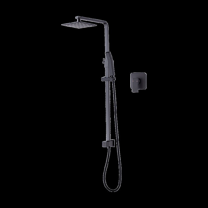 WELS 8 Rain Shower Head Set Square Dual Heads Faucet High Pressure With Mixer V63-827961