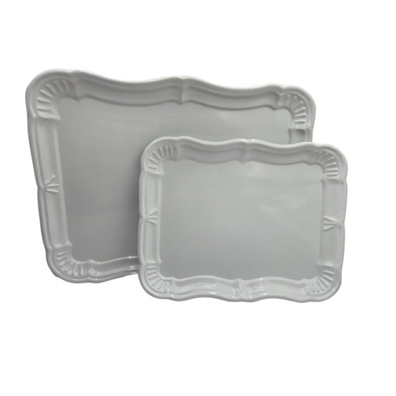 White Metal Serving Tray Set | Minimalist & Food-Safe Home Organisers V1026-KLC3219HE8543-1