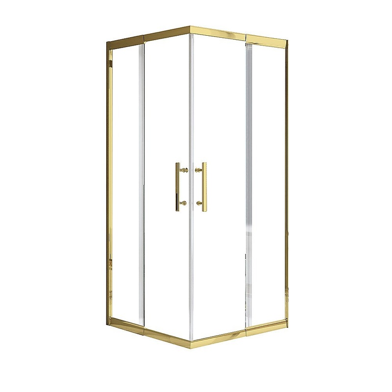 Adjustable 1000x1000mm Double Sliding Door Glass Shower Screen in Gold V63-845151