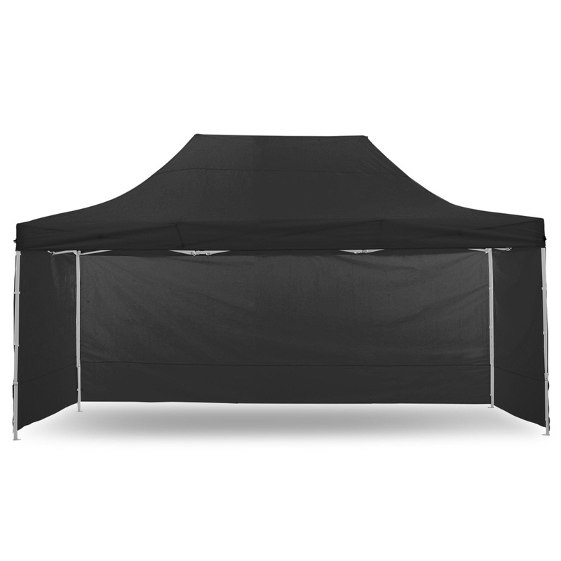 Gazebo Tent Marquee 3×4.5m PopUp Outdoor Wallaroo Black GAZ-POP-3X45-BK