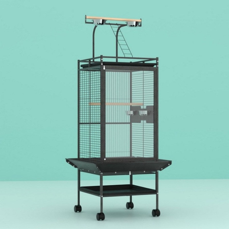 i.Pet Bird Cage Large Cages 155cm Parrot Aviary Stand-Alone Budgie Wheels Castor PET-BIRDCAGE-H155-BK