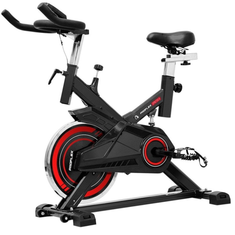 PROFLEX Commercial Spin Bike Flywheel Exercise Home Workout Gym – Red V219-FTNSPBPRFA75R