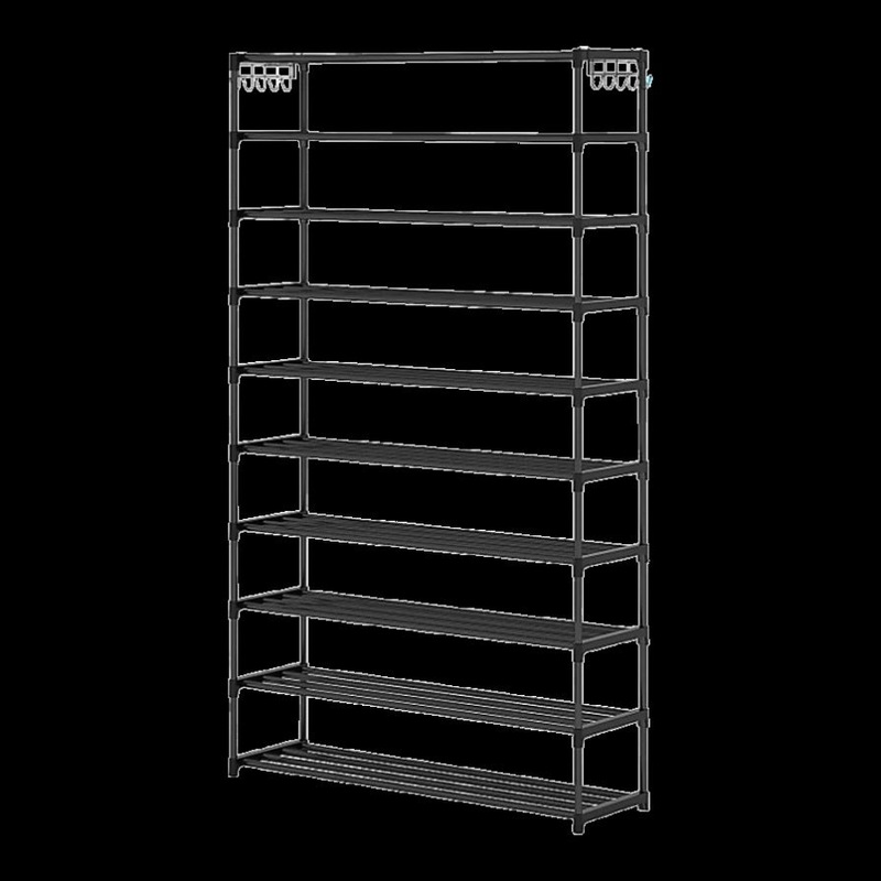 10 Tier Black Shoe Rack Metal Shoe Storage Organizer Rack 50-Pair Large Capacity V63-840551