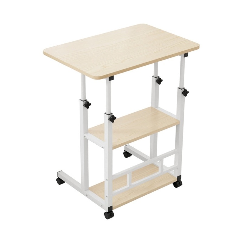 Artiss Laptop Desk Height Adjustable Mobile Workstation Computer Desks 60CM LA-DESK-C-60-2T-WH