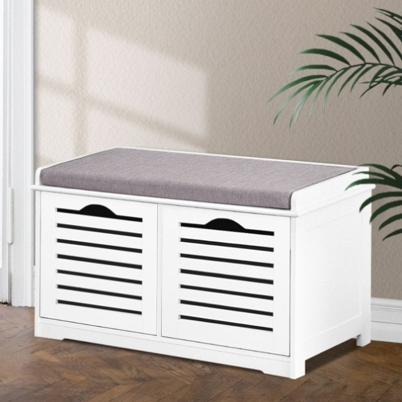 Artiss Shoe Rack Cabinet Bench White Caye FURNI-F-SH127-WH-GY
