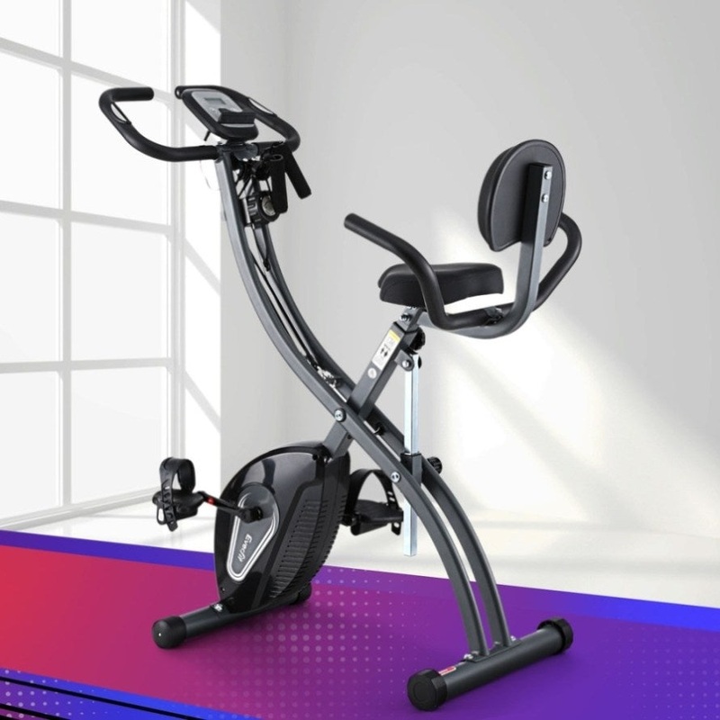 Everfit Folding Exercise Bike Magnetic X-Bike Aerobic Trainer Indoor Cycling EB-I-XB-03-GR