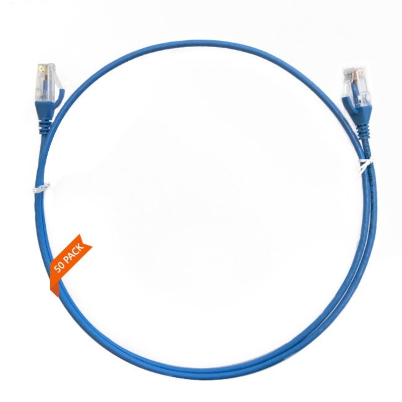 1mCAT6 Ultra Thin LSZH Ethernet Network Cable |50 Pack Blue 004.004.0003.50PACK
