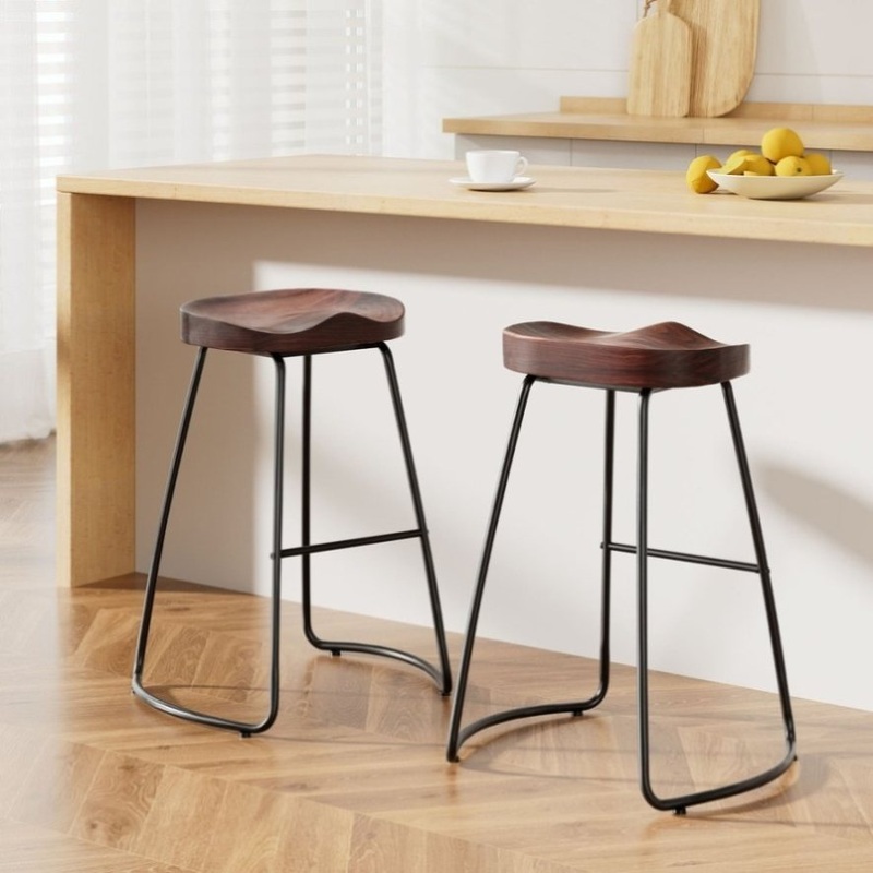 Artiss 2x Bar Stools Tractor Seat 65cm BA-TW-9090-H65-BKX2
