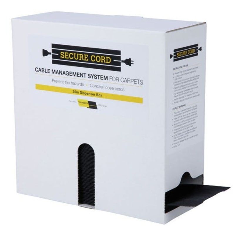 Cable Cover for Carpet | Box of 25m Black 013.012.1050