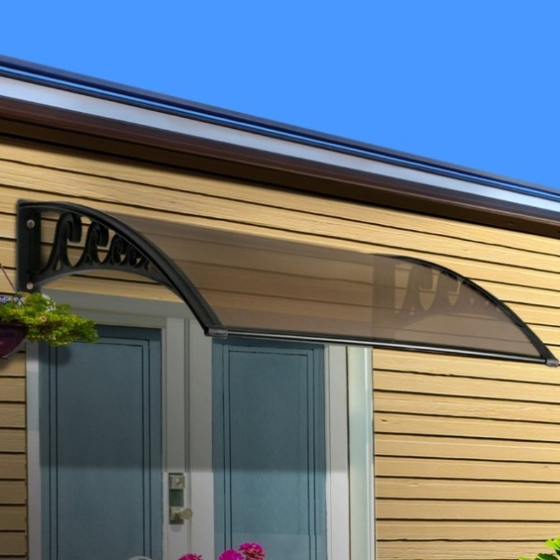 Instahut Window Door Awning 1mx1.2m Brown AWN-PC6-1X12-BR