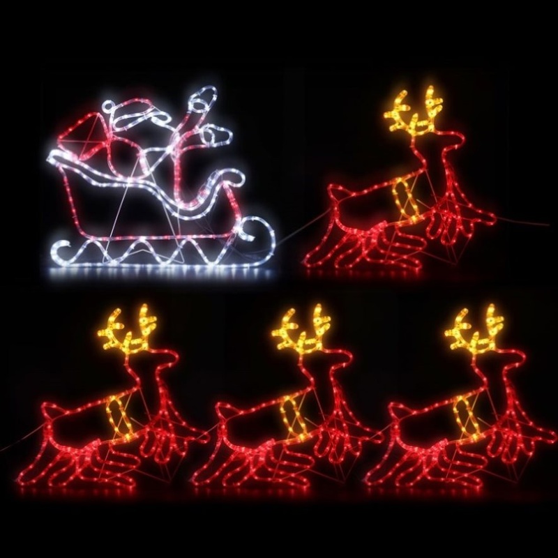1X Christmas Lights Reindeer Sleigh 806 LED Decorations Jingle Jollys XMAS-MOT-D-SAN-DEER-MC