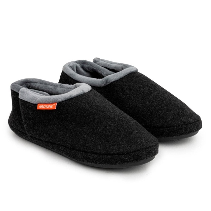 ARCHLINE Orthotic Slippers CLOSED Arch Scuffs Orthopedic Moccasins Shoes in Charcoal Marle – EUR 40 V563-ARCHLINE-CLSD-CHMARL-40