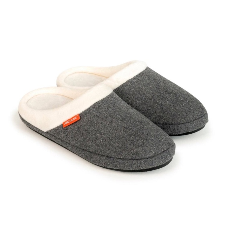 ARCHLINE Orthotic Slippers Slip On Arch Scuffs Orthopedic Moccasins in Grey Marle – EUR 40 V563-ARCHLINE-SLIPON-GRYMRL-40