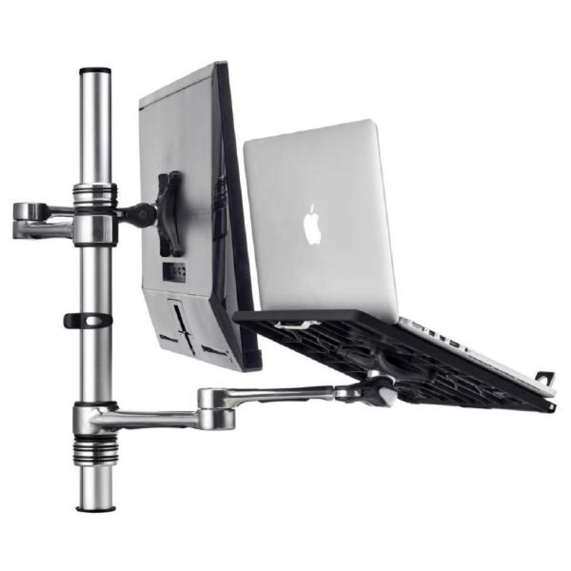Atdec Notebook-Monitor Combo Mount on Post. Max load: 8kg . to 32 screens. 13AF-AT-NBC-PC