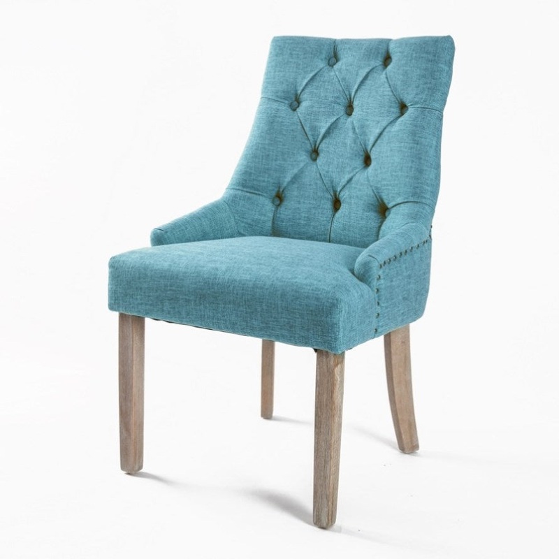 French Provincial Dining Chair Oak Leg AMOUR BLUE V274-FT-FC8443-BU1