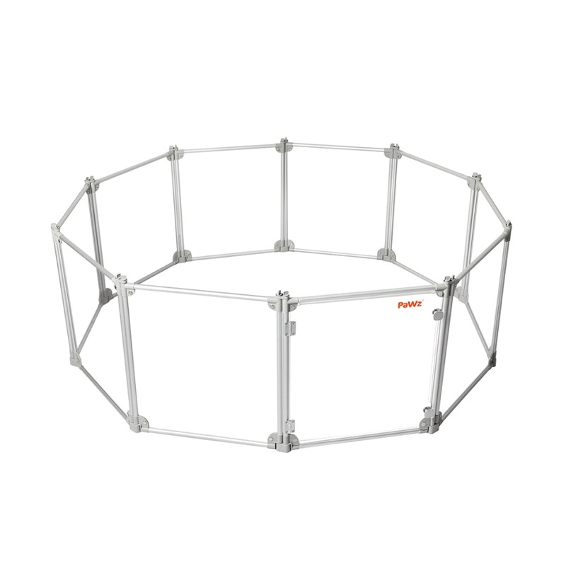 Pawz Pet Playpen Transparent Acrylic Clear Folding Dog Fence Kennel 10 Panel PT1229-10PC