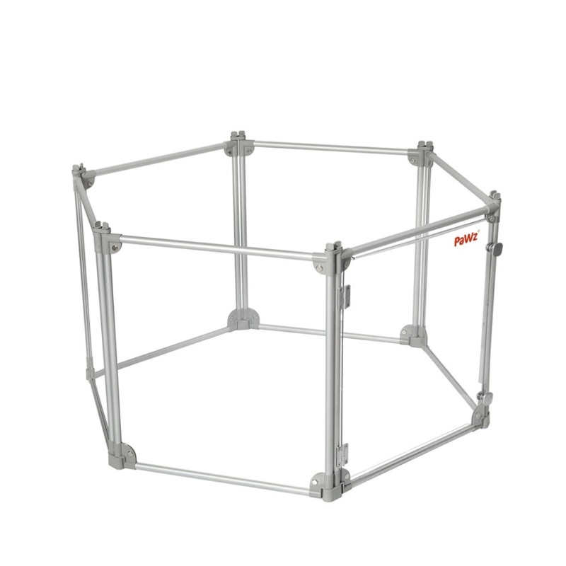 Pawz Pet Playpen Transparent Acrylic Clear Folding Dog Fence Kennel 6 Panel PT1229-6PC