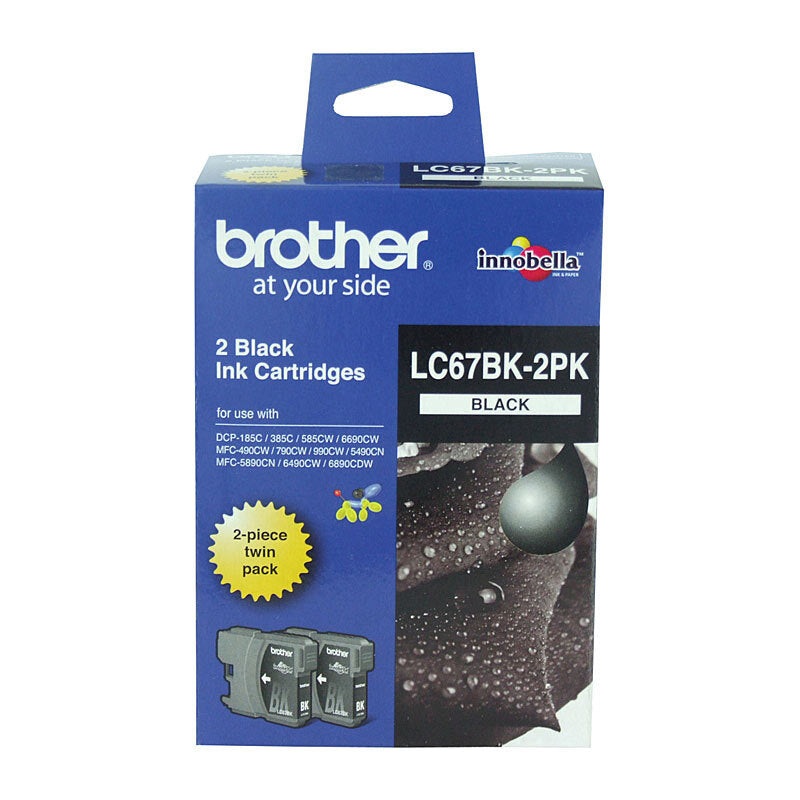 Brother LC67 Black Twin Pack DS-B67BT