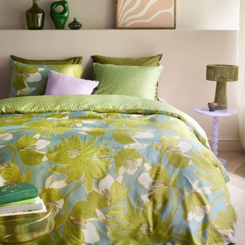 Oilily Melodi Green Cotton Floral Quilt Cover Set Queen V442-HIN-QUILTCS-MELODI-GREEN-QS