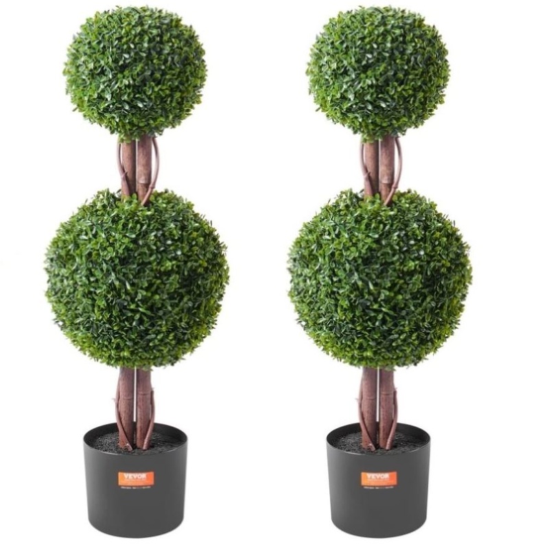 VEVOR 2 Pack 91.4cm Artificial Boxwood Topiary Tree Faux Plant UV Decor In/Outdoor V952-HYMRGXJS48YCKHMZUV0