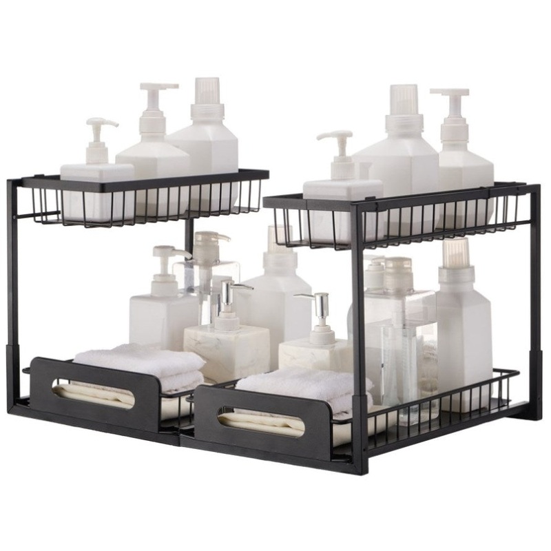 VEVOR 2-Tier Wire Pull Out Cabinet Under Sink Basket Organizer 10.7×14.2 2PCS V952-FZSLLTGPFECS5ERAHV0
