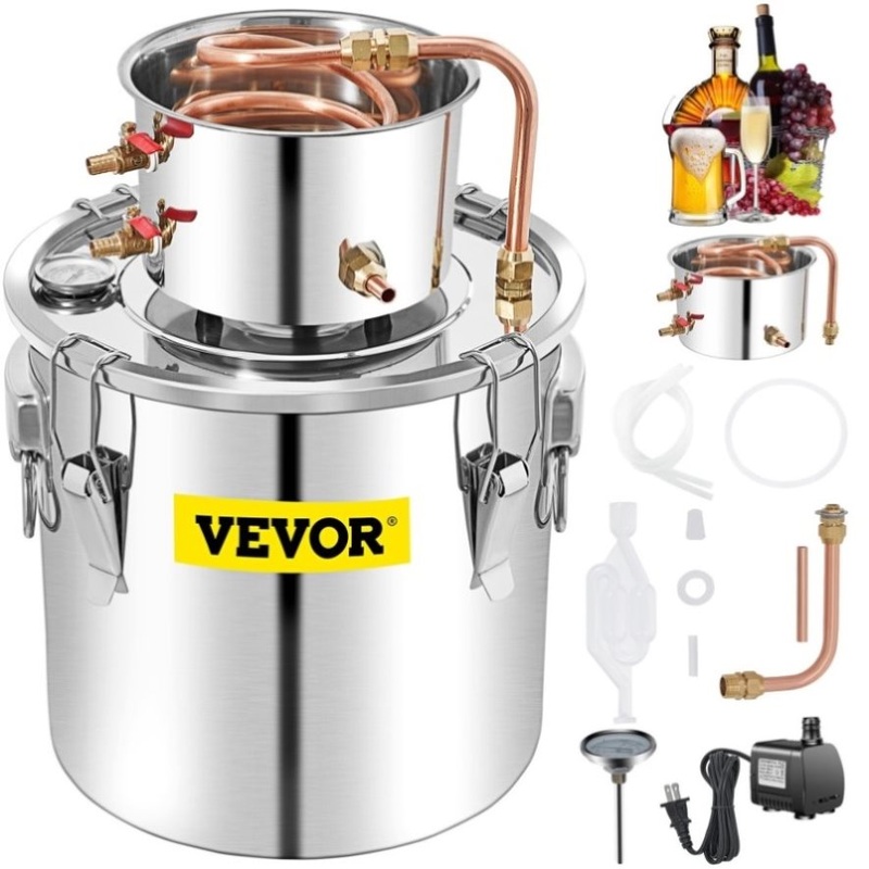 VEVOR 50L Water Alcohol Distiller Copper Moonshinestill Brewing w/ Water Pump V952-ZLQDLNTDBA50LPYJAV3