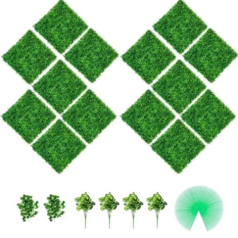 VEVOR Artificial Boxwood Panels, 14 PCS50.8×50.8cmBoxwood Hedge Wall Panels, PE Artificial Grass V952-ML202014PC400CM1WV0
