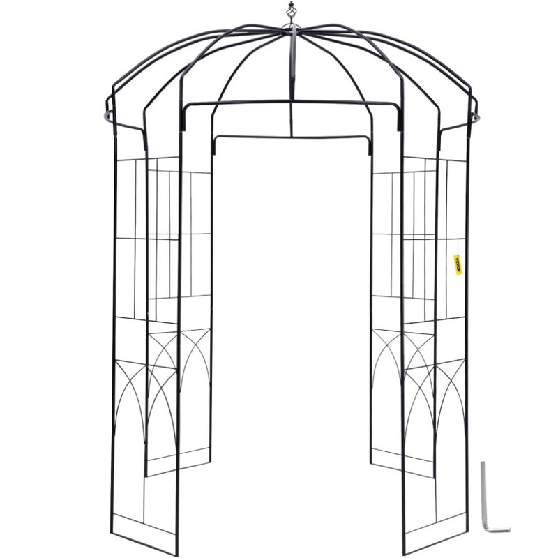 VEVOR Birdcage Shape Garden Arbor, 2.44m High, 1.59m Wide, Heavy Duty Wrought Iron Arbor, Wedding V952-TYHYGMYCHSNL81TY6V0