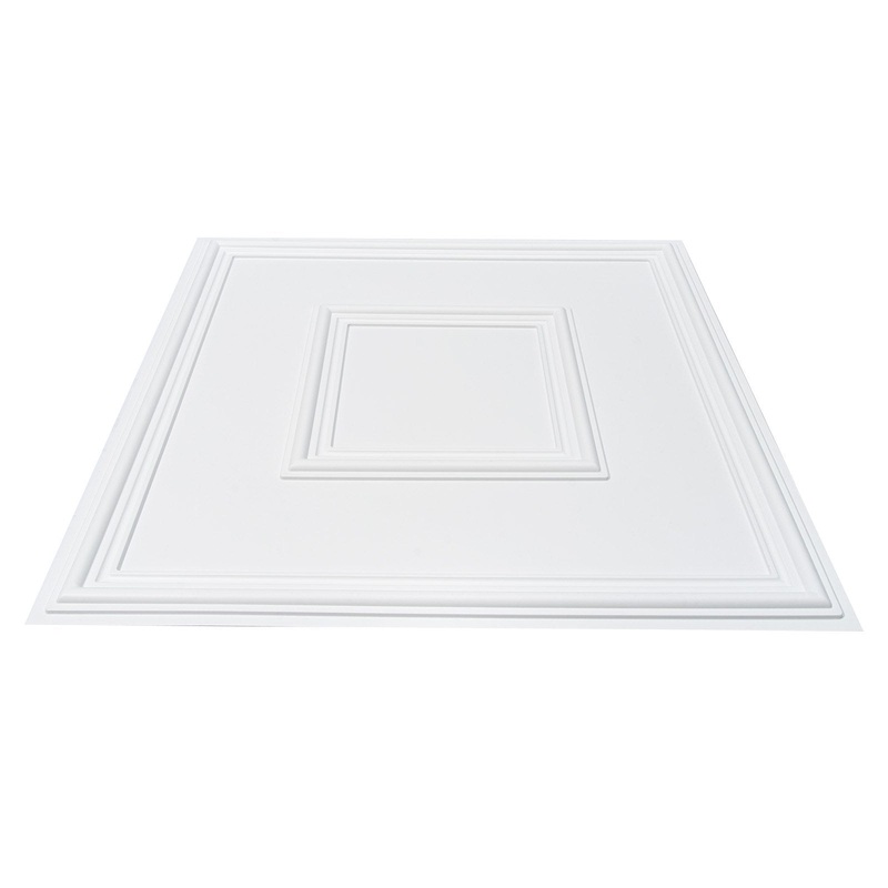 VEVOR Ceiling Tiles 12-Pack 24 x 24 in PVC Easy Installation White Geometric V952-THBZPVCB12J2BINQSV0